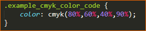 CMYK Color Code Example