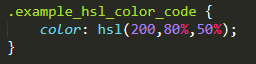 HSL Color Code Example